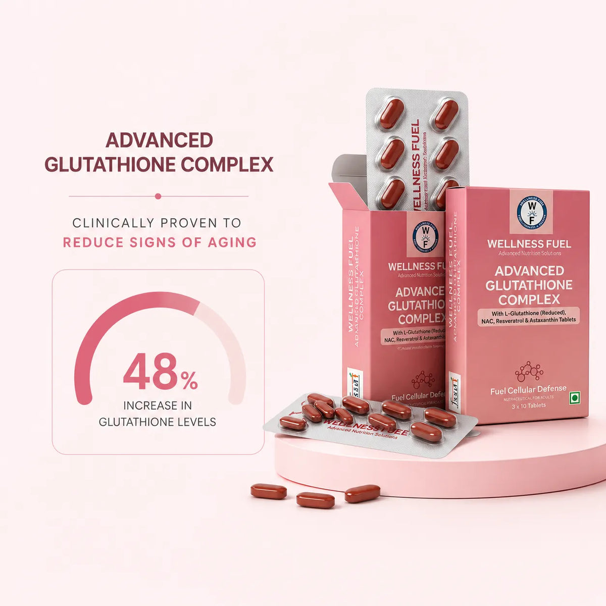Advanced Glutathione Complex by Wellness Fuel | Best for Skin Glow & Antioxidant Support