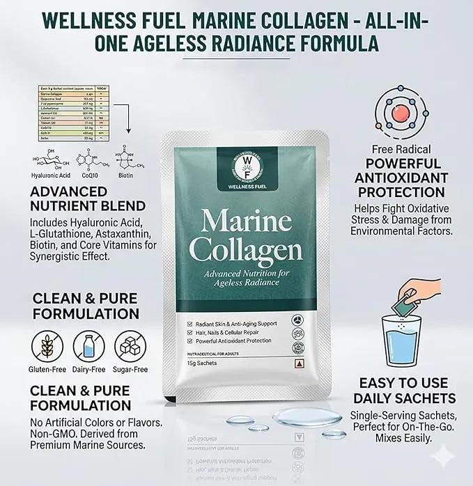 Marine Collagen by Wellness Fuel | Best for Skin, Hair & Nails